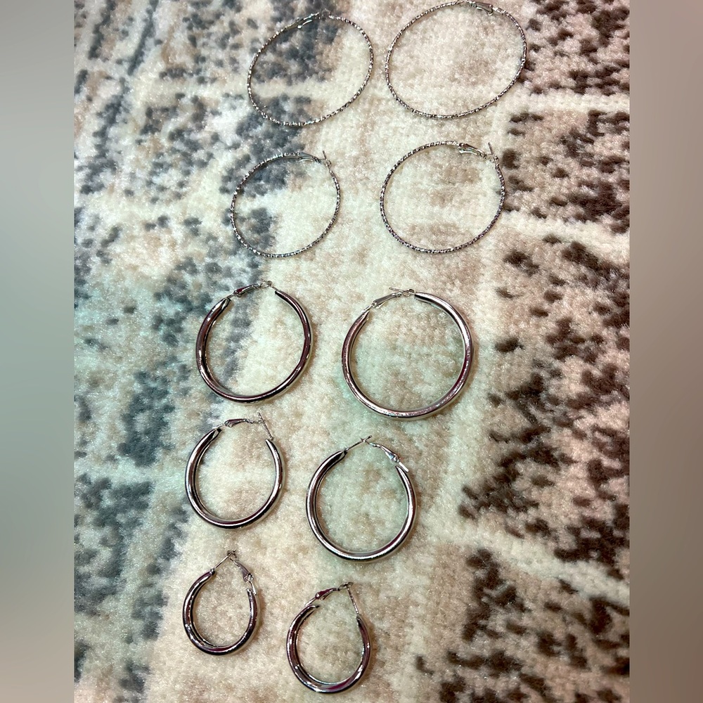 Silver color Hoop earrings